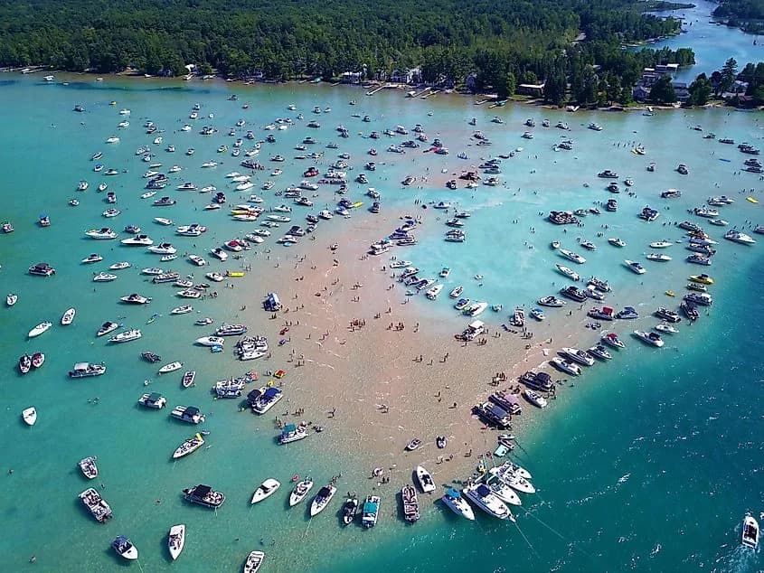 Torch Lake famous sandbar